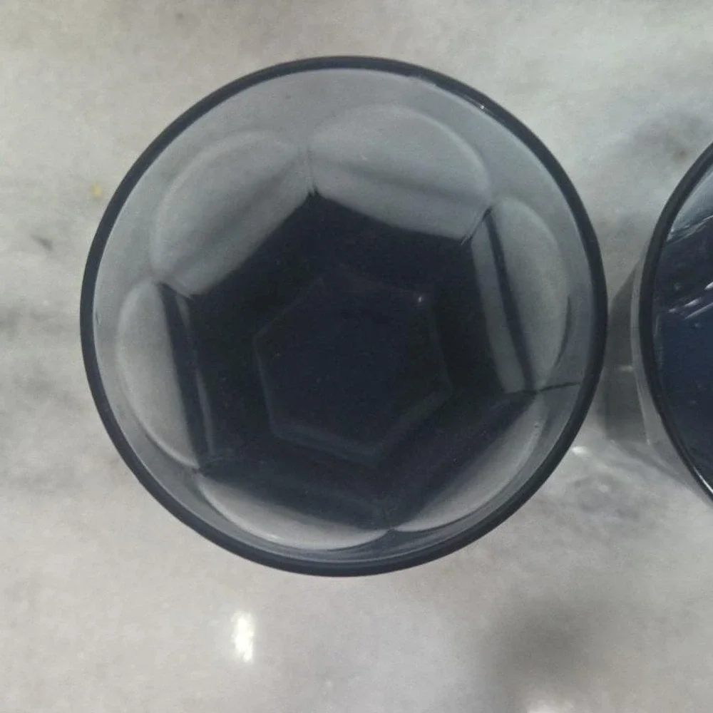 Anchor Hocking Courtney‎ Dark Blue Rocks Glasses, Set of 2, VTG Lowball Tumblers